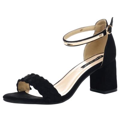 Oasap Open Toe Ankle Strap Chunky Heels Party Sandals