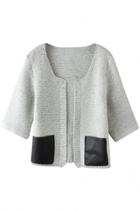 Oasap Sweet Patch Pocket Open Front Cardigan