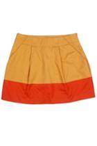 Oasap Ginger Medium Contrast Color Hemline Medium Waistline Skirt
