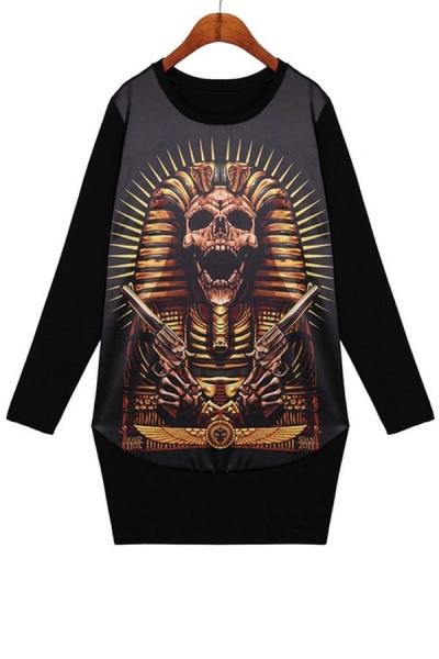 Oasap Street-chic Lifelike Skull Sweatshirt