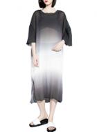 Oasap Women's Short Sleeve Color Black Loose Fit Chiffon Dress