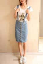 Oasap Vintage Single Breasted Denim Knee Length Skirt
