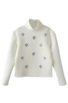 Oasap Essential Bejeweled High Neck Sweatshirt