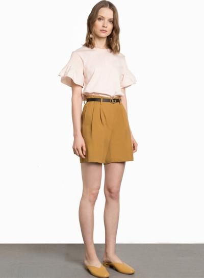 Oasap Round Neck Flare Sleeve Loose Blouse