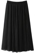 Oasap Solid Color Ruffled Chiffon Midi Skirt
