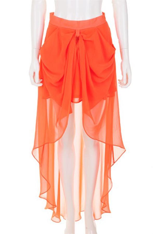 Oasap Bow-knot Irregular Hemline Skirt