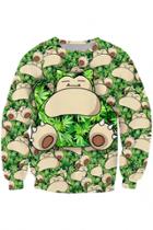 Oasap Grassy Cartoon Animal Pattern Sweatshirt