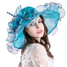 Oasap Fashion Floral Organza Fascinator Folding Hat