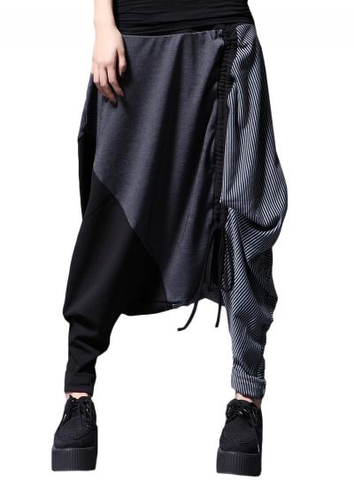 Oasap Women's Casual Drop Crotch Harem Style Loose Fit Asymmetrical Pants