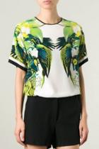 Oasap Fascinating Parrots Print Loose Blouse