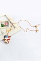 Oasap Chic Stars And Stripes Statue Of Liberty Box Pendant Necklace