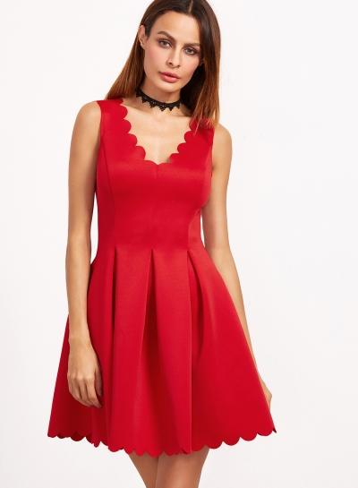 Oasap V Neck Sleeveless Solid Mini Dresses