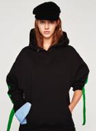 Oasap Long Sleeve Patchwork Loose Fit Pullover Hoodie