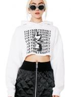Oasap Fashion Letter Printed Cropped Hoodie