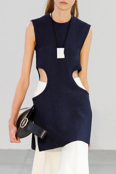 Oasap Chic Side Cut-out Slit Dress