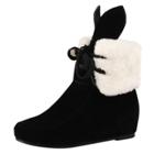 Oasap Cute Ear Wedge Heels Color Block Winter Boots