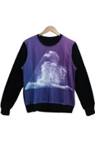 Oasap Lion Cloud Graphic Sweatshirt