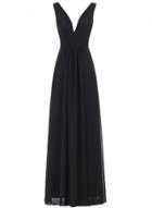 Oasap Women's V-neck Ruched Waist Long Prom Evening Gown Bridesmaid Dress