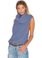 Oasap Turtleneck Sleeveless Solid Color Pullover Sweater