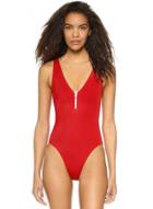 Oasap Deep V Neck Backless One Piece Swimsuit