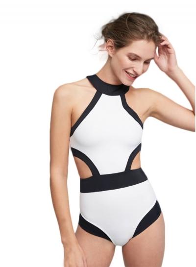 Oasap Color Block Hollow Out Swimsuit