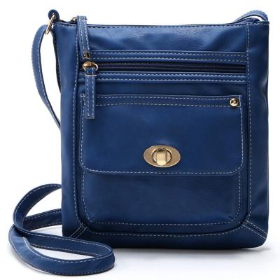 Oasap Pu Double Zipper Small Flap Shoulder Bag