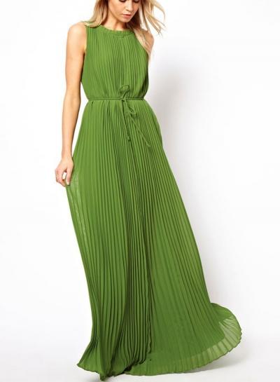 Oasap Cascading Ruffles Lace-up Maxi Dress