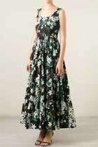 Oasap Floral Print Flounced Sleeveless Dress