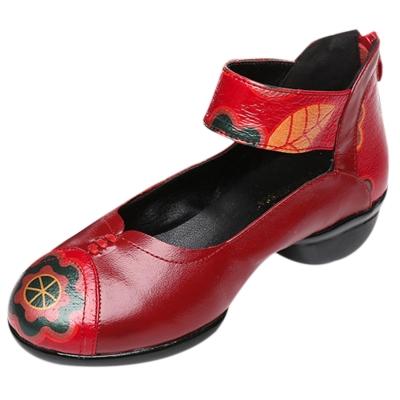 Oasap National Wind Genuine Leather Dance Shoes
