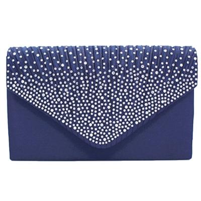 Oasap Rhinestone Satin Evening Envelope Clutch Bag