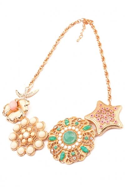 Oasap Exotic Style Star Statement Necklace