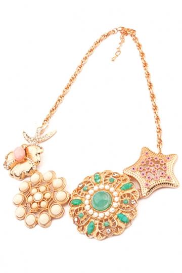 Oasap Exotic Style Star Statement Necklace