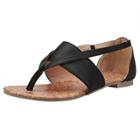 Oasap Clip Toe Hollow Out Flat Gladiator Sandals