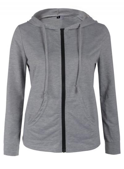 Oasap Slim Fit Long Sleeve Zipper Hoodie Sweatshirt