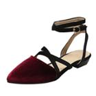Oasap Pointed Toe Buckle Strap Flat Heels Sandals