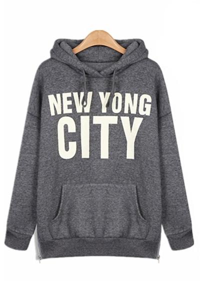 Oasap New Yong City Fleece Hoodie