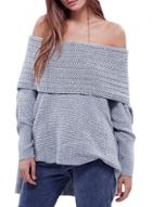 Oasap Women's Off Shoulder Long Sleeve High Low Knitted Sweater