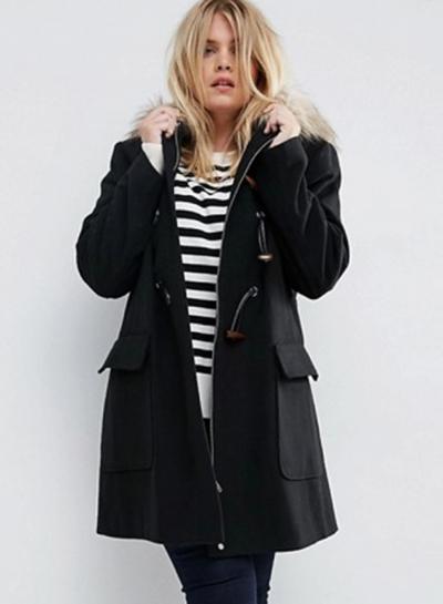 Oasap Women's Toggle Button Duffle Coat With Hooded