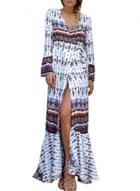Oasap Women's Summer Boho Print V Neck Asymmetric Dress