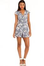Oasap Grey Floral Rompers