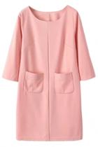 Oasap Casual 3/4 Sleeves Mini Shift Dress