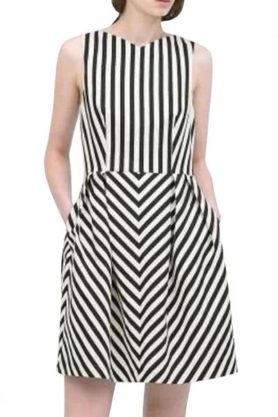 Oasap Sweet Striped Mini A-line Dress