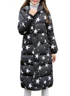 Oasap Women's Pentagram Graphic Hooded Long Down Coat