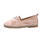 Oasap Vintage Rhinestone Round Toe Flat Heels Shoes