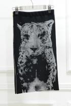 Oasap Leopard Head Print Skirt