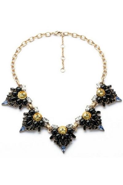 Oasap Royal Faux Stone Bib Necklace