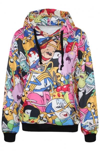 Oasap Lovely Cartoon Family Print Hoodie