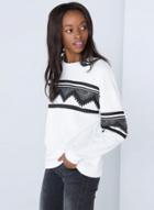 Oasap Casual Geo Printed Loose Fit Pullover Tee