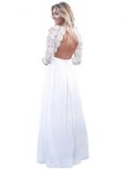 Oasap Open Back Long Sleeve Crochet Maxi Party Dress