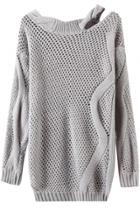 Oasap Fashion Asymmetrical Off The Shoulder Knit Sweater